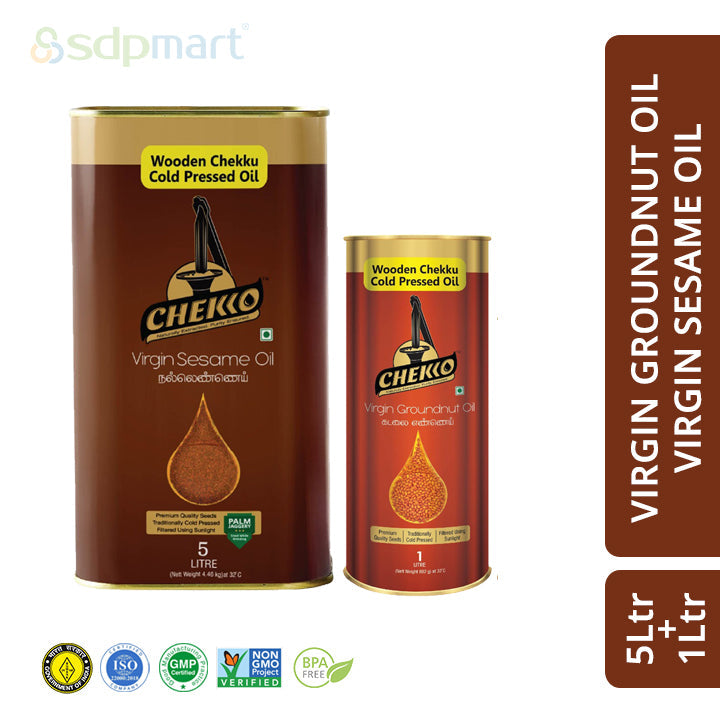 Sesame Oil 5Ltr & Groundnut Oil 1Ltr Combo Pack - SDPMart