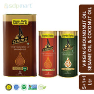 Sesame Oil 5Ltr + Groundnut Oil 1Ltr + Coconut Oil 1Ltr Combo Pack - SDPMart