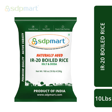 SDPMart Premium Boiled IR20 Idly Rice - 10 lbs - SDPMart
